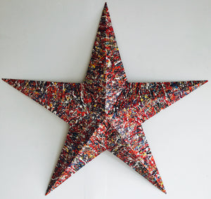 Large Multi Color Steel Patriotic Star