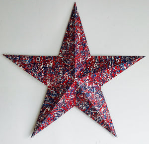 Medium Red, White & Blue Steel Patriotic Star